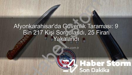 Afyonkarahisar’da Güvenlik Taraması: 9 Bin 217 Kişi Sorgulandı, 25 Firari Yakalandı